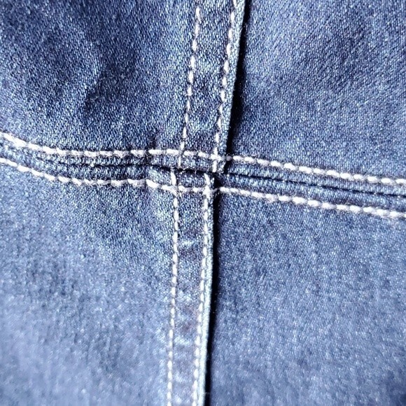 NWT FREE PEOPLE ALEX DENIM DRESS JUMPER SIZE 6 DARK WASH STRETCH STYLE F… - Picture 2 of 15